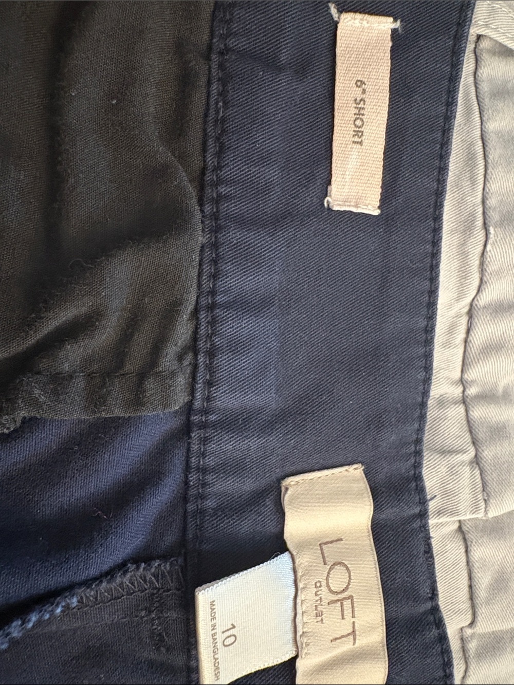 LOFT Chino Shorts Trio - Mint, Navy, Light Gray - Picture 3 of 7